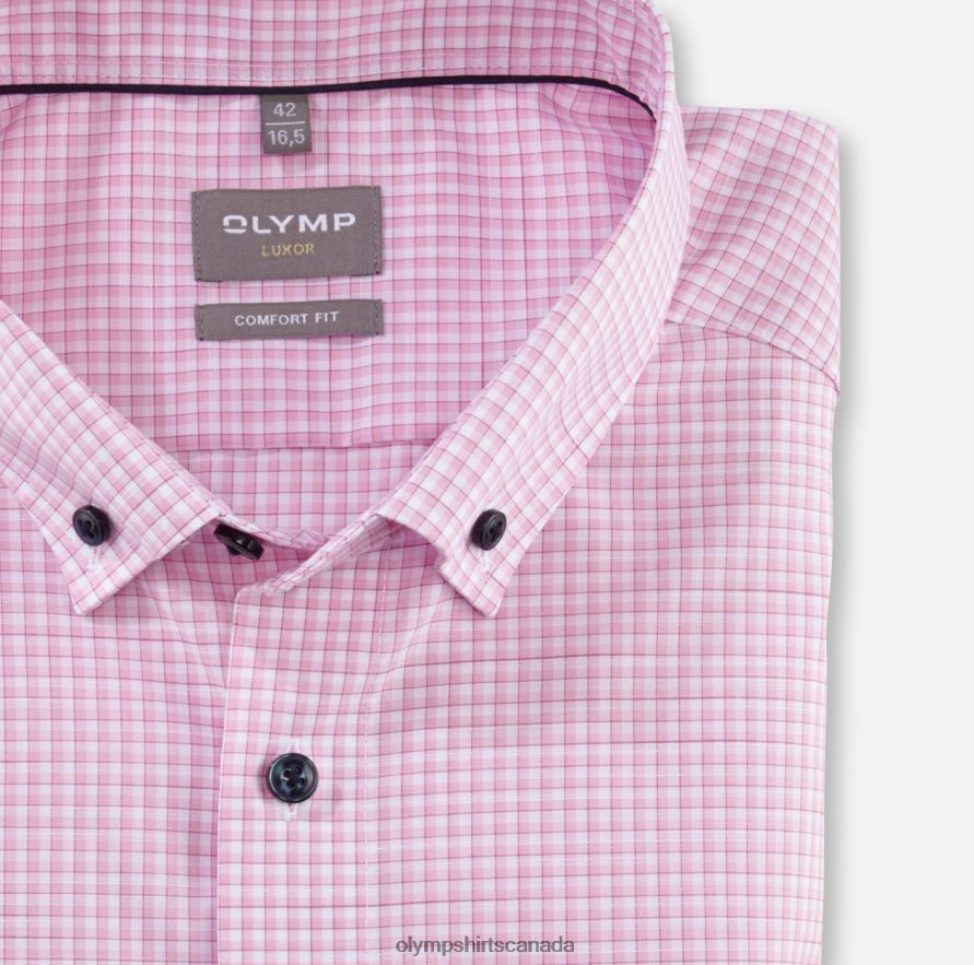 OLYMP Luxor Comfort Fit Business Shirt Button-Down Rose H2P42H1637 Clothing