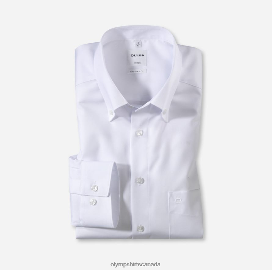 OLYMP Luxor Comfort Fit Business Shirt Button-Down White H2P42H1678 Clothing