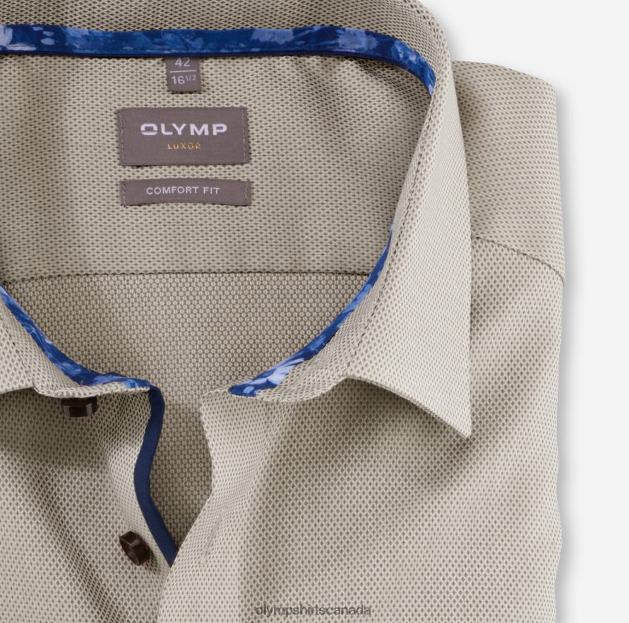 OLYMP Luxor Comfort Fit Business Shirt Long Sleeve Extra Long New Kent Natural H2P42H1698 Clothing