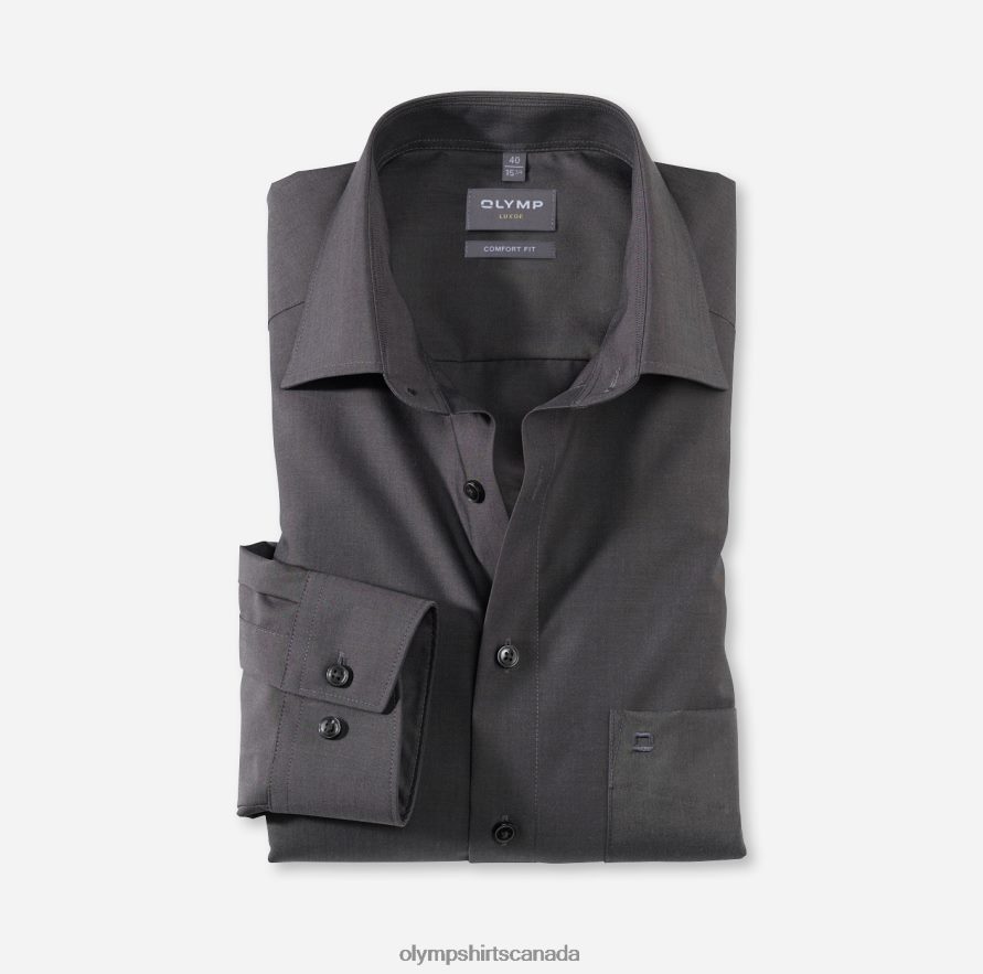 OLYMP Luxor Comfort Fit Business Shirt New Kent Anthracite H2P42H1684 Clothing