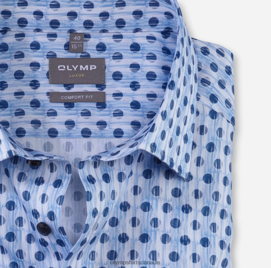 OLYMP Luxor Comfort Fit Business Shirt New Kent Bleu H2P42H1473 Clothing