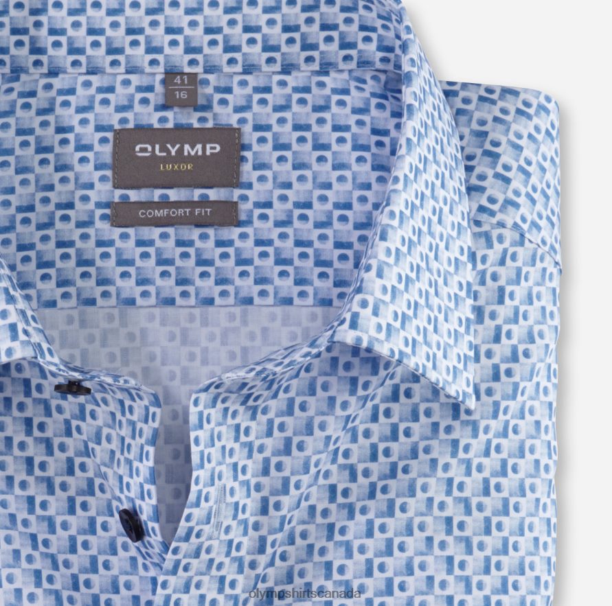 OLYMP Luxor Comfort Fit Business Shirt New Kent Bleu H2P42H1490 Clothing