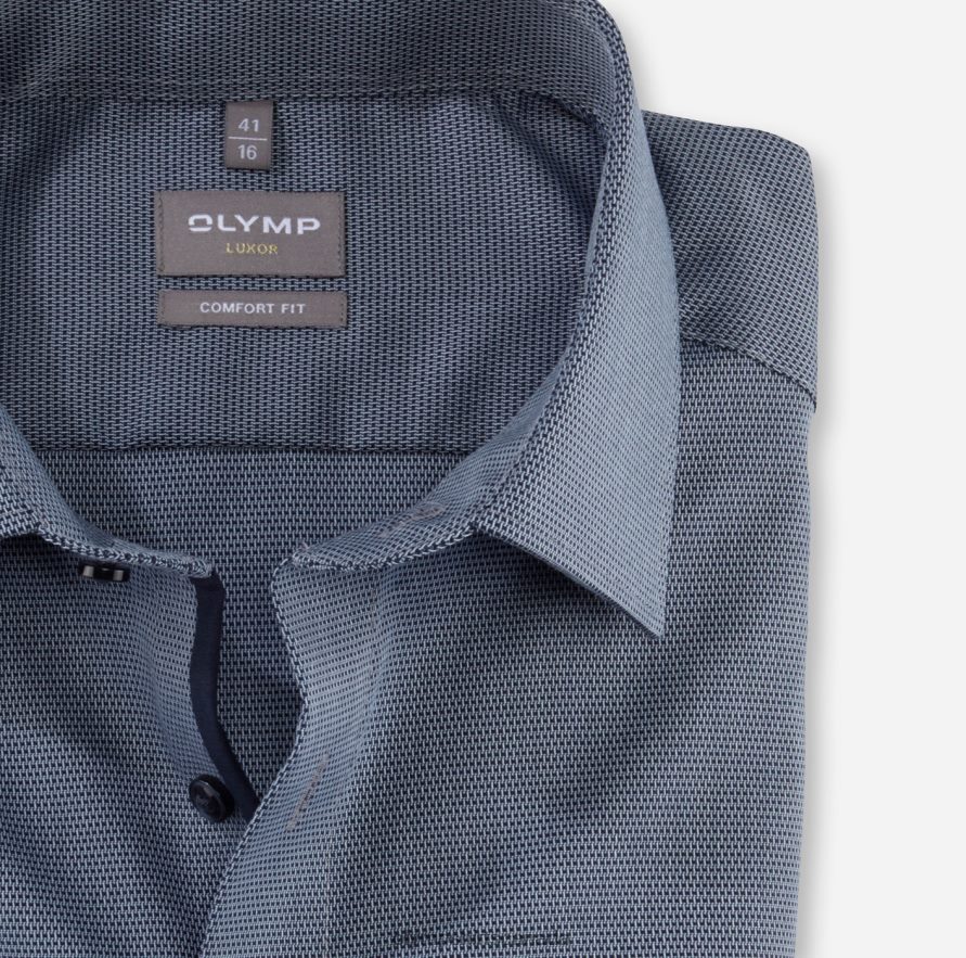 OLYMP Luxor Comfort Fit Business Shirt New Kent Bleu H2P42H1493 Clothing