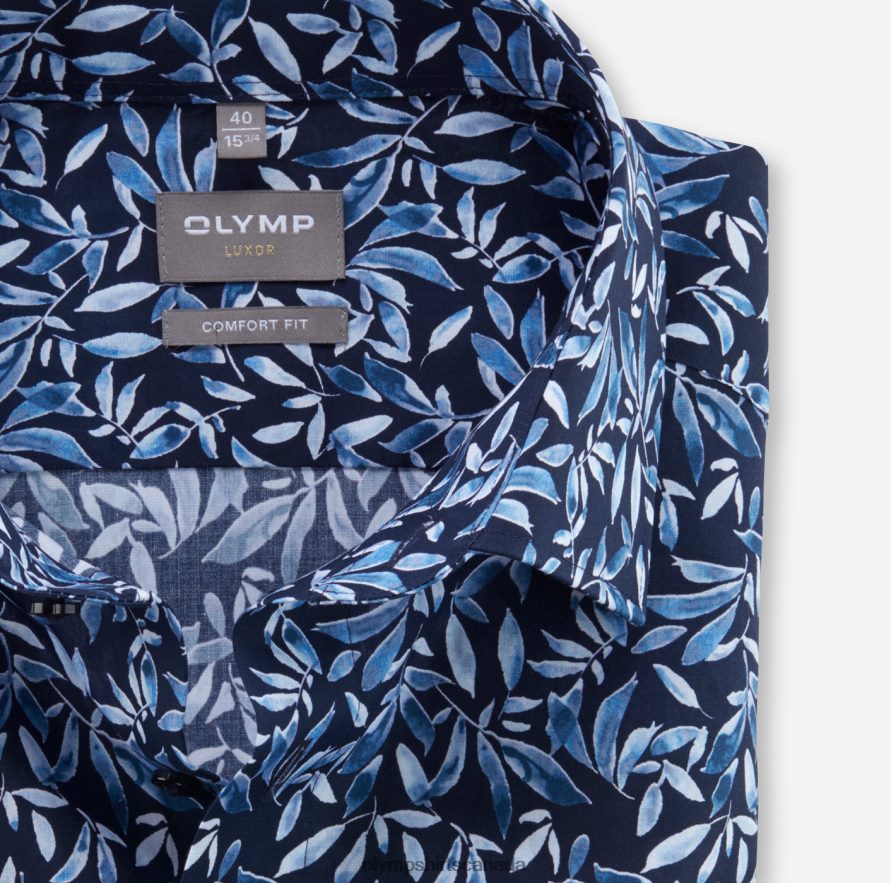 OLYMP Luxor Comfort Fit Business Shirt New Kent Bleu H2P42H1508 Clothing