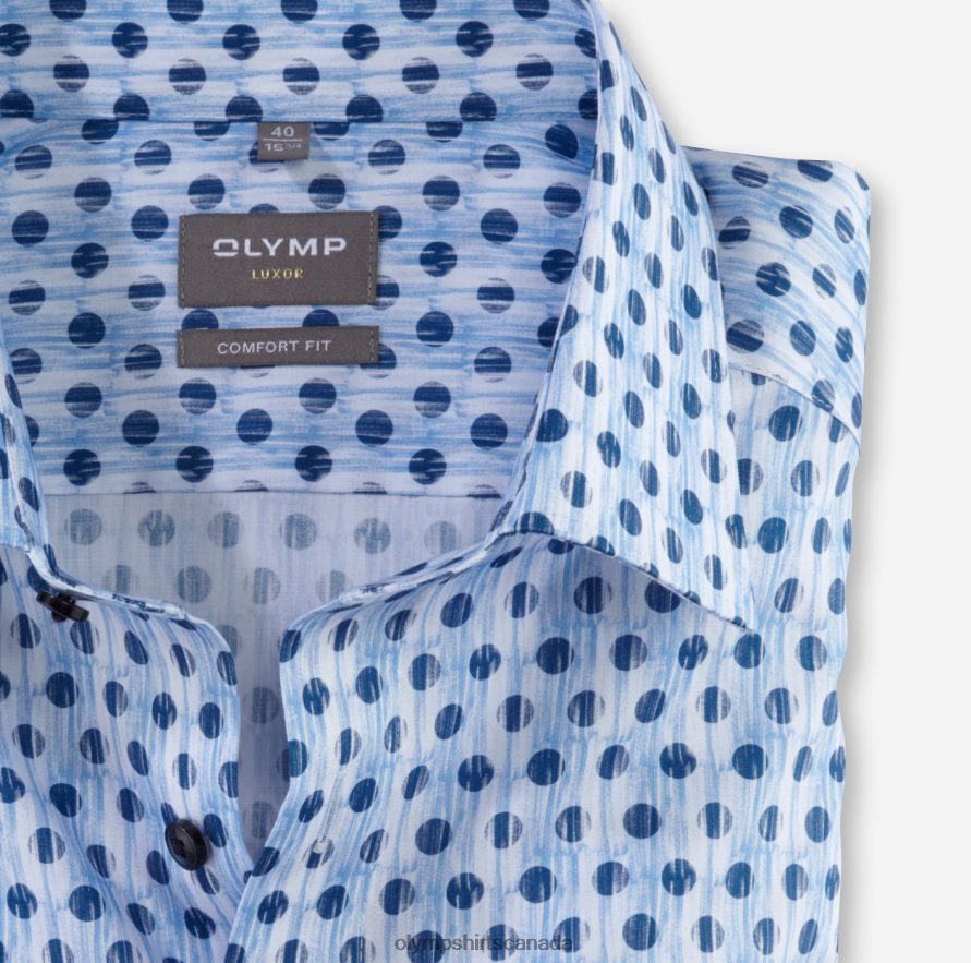 OLYMP Luxor Comfort Fit Business Shirt New Kent Bleu H2P42H1519 Clothing
