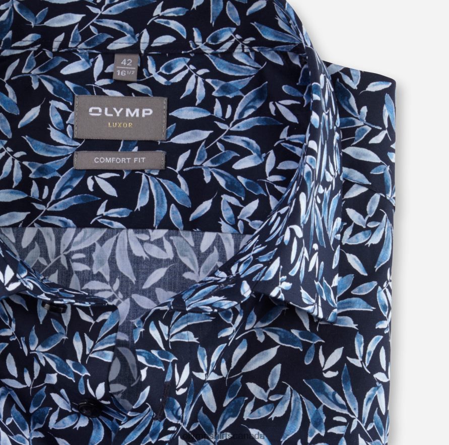 OLYMP Luxor Comfort Fit Business Shirt New Kent Bleu H2P42H1530 Clothing