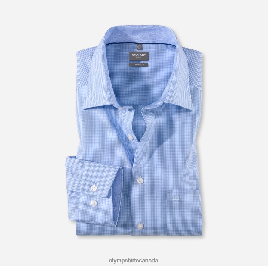 OLYMP Luxor Comfort Fit Business Shirt New Kent Bleu H2P42H1532 Clothing