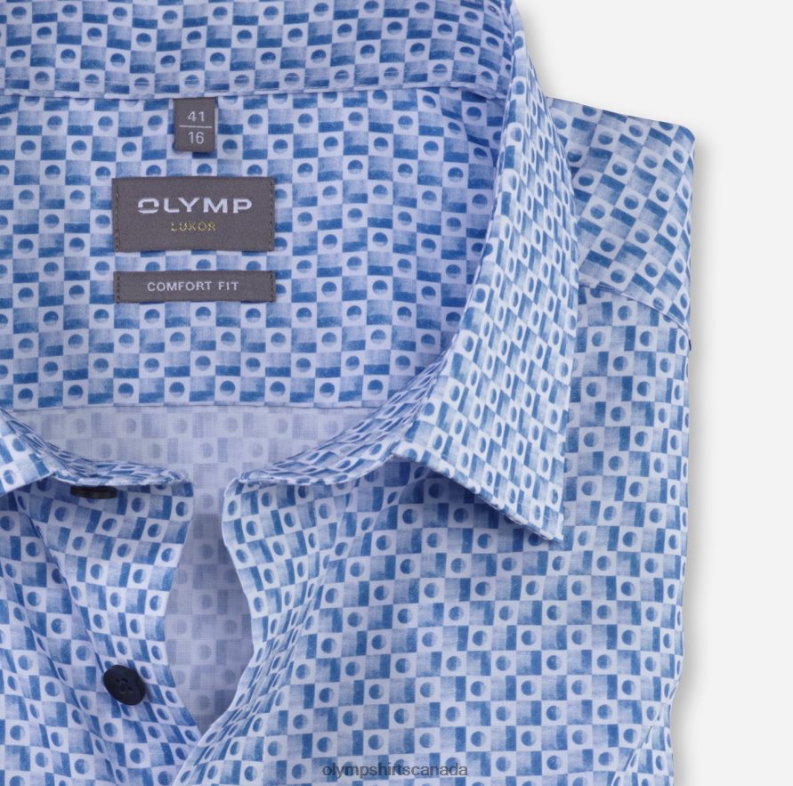 OLYMP Luxor Comfort Fit Business Shirt New Kent Bleu H2P42H1538 Clothing