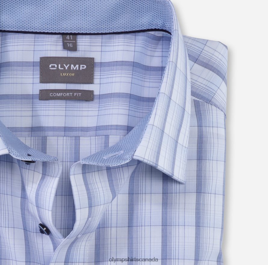 OLYMP Luxor Comfort Fit Business Shirt New Kent Bleu H2P42H1560 Clothing