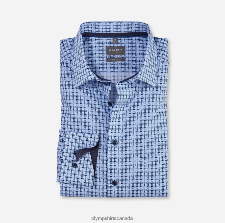 OLYMP Luxor Comfort Fit Business Shirt New Kent Bleu H2P42H1571 Clothing