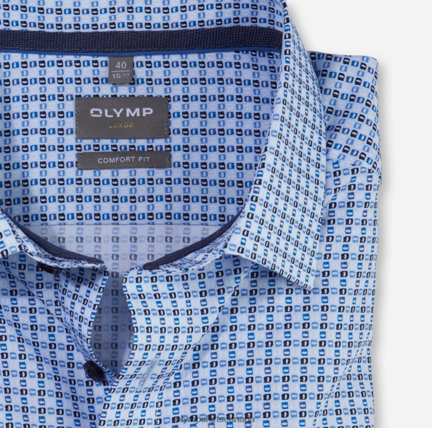 OLYMP Luxor Comfort Fit Business Shirt New Kent Bleu H2P42H1571 Clothing