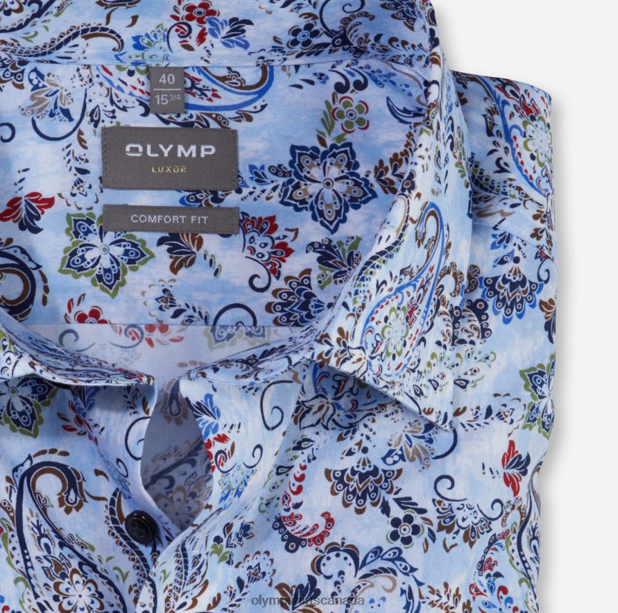 OLYMP Luxor Comfort Fit Business Shirt New Kent Bleu H2P42H1605 Clothing