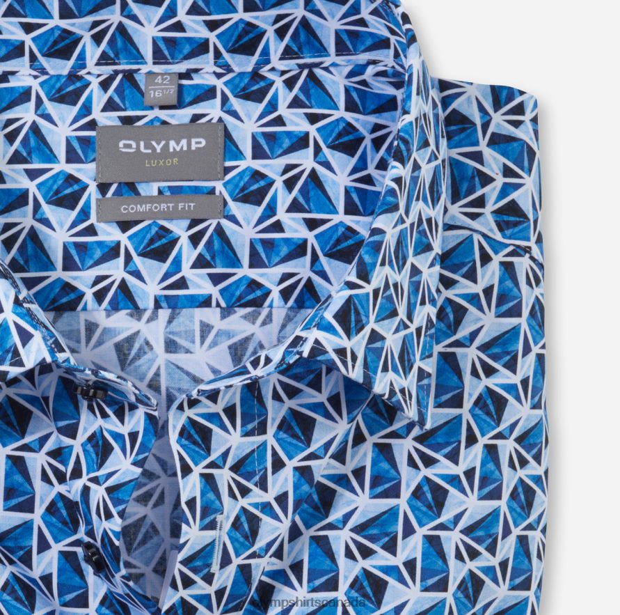 OLYMP Luxor Comfort Fit Business Shirt New Kent Bleu H2P42H1608 Clothing