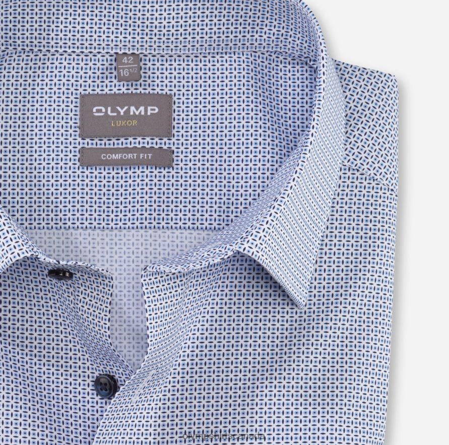 OLYMP Luxor Comfort Fit Business Shirt New Kent Bleu H2P42H1634 Clothing