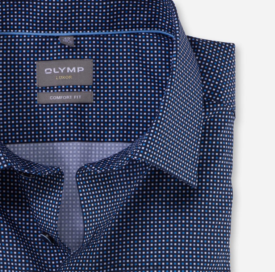 OLYMP Luxor Comfort Fit Business Shirt New Kent Marine H2P42H1478 Clothing