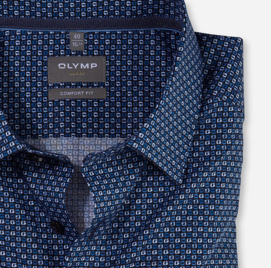 OLYMP Luxor Comfort Fit Business Shirt New Kent Marine H2P42H1641 Clothing