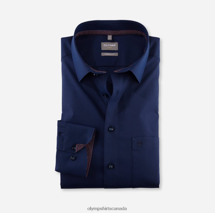 OLYMP Luxor Comfort Fit Business Shirt New Kent Midnight Blue H2P42H1647 Clothing