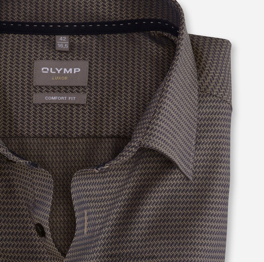 OLYMP Luxor Comfort Fit Business Shirt New Kent Natural H2P42H1484 Clothing