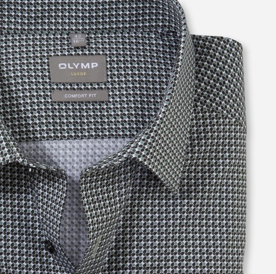OLYMP Luxor Comfort Fit Business Shirt New Kent Olive H2P42H1657 Clothing