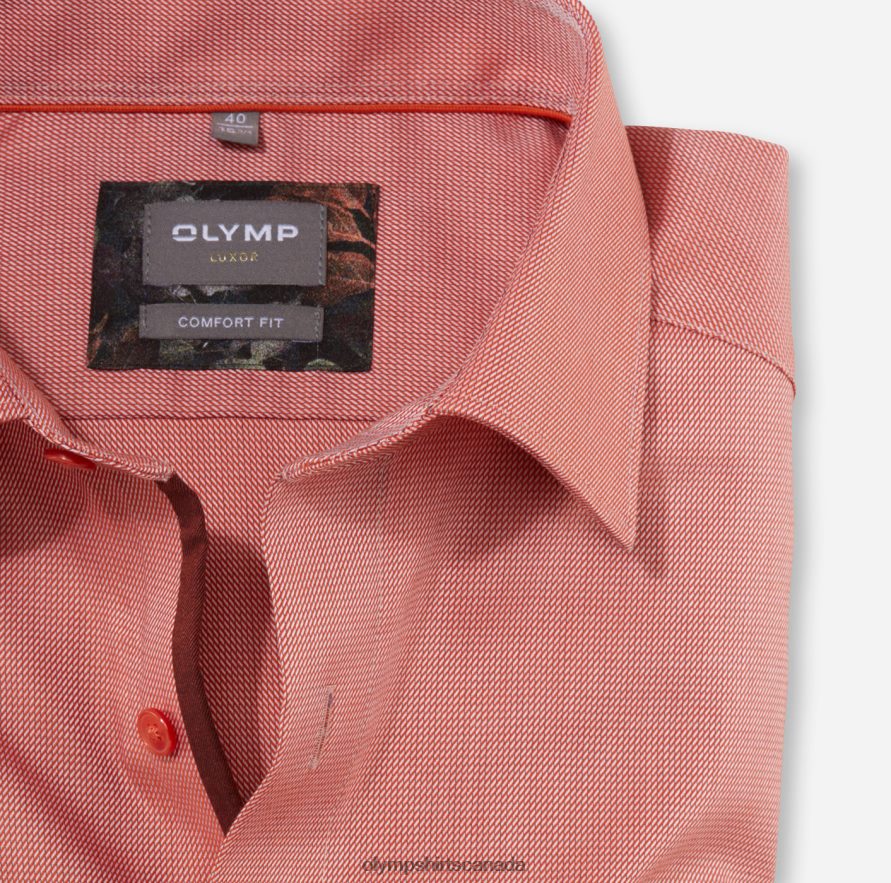 OLYMP Luxor Comfort Fit Business Shirt New Kent Red Orange H2P42H1668 Clothing
