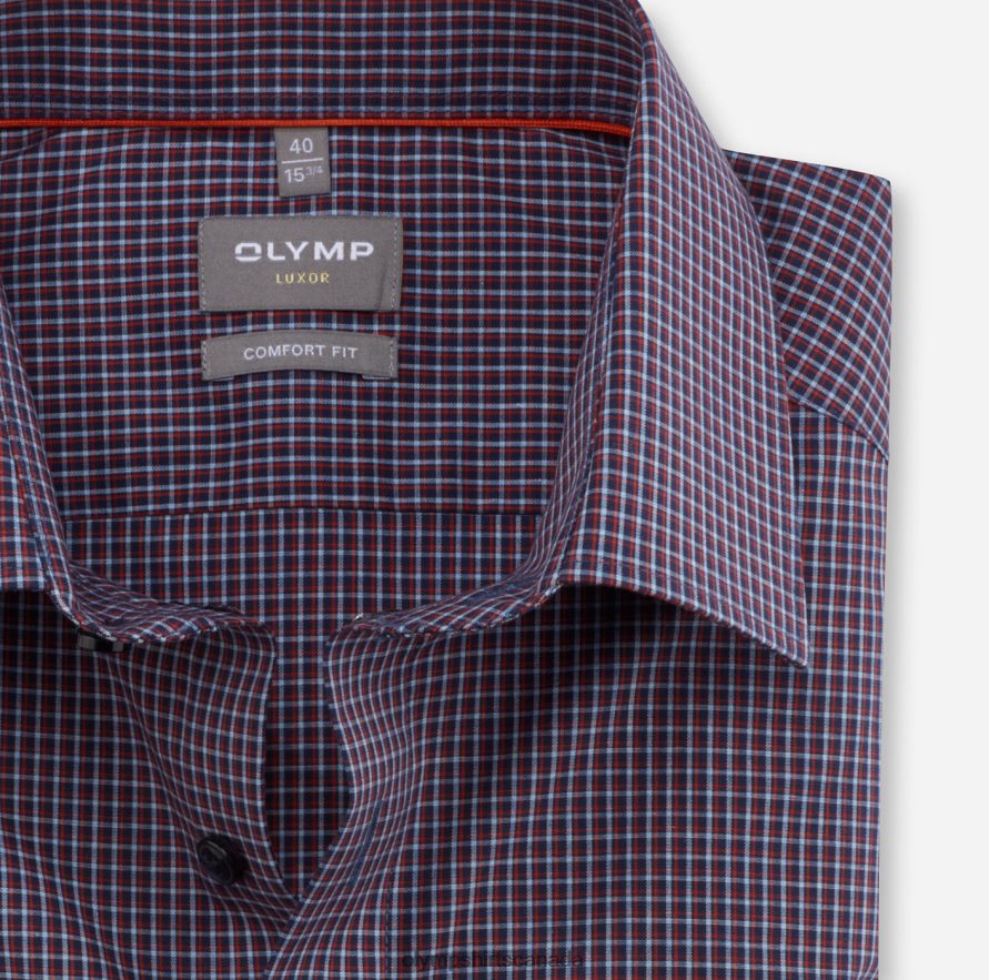 OLYMP Luxor Comfort Fit Business Shirt New Kent Red Orange H2P42H1672 Clothing