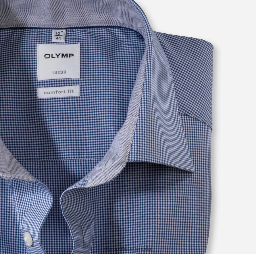 OLYMP Luxor Comfort Fit Business Shirt New Kent Royal H2P42H1545 Clothing