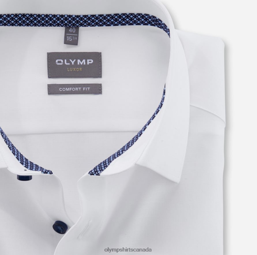 OLYMP Luxor Comfort Fit Business Shirt New Kent White H2P42H1635 Clothing