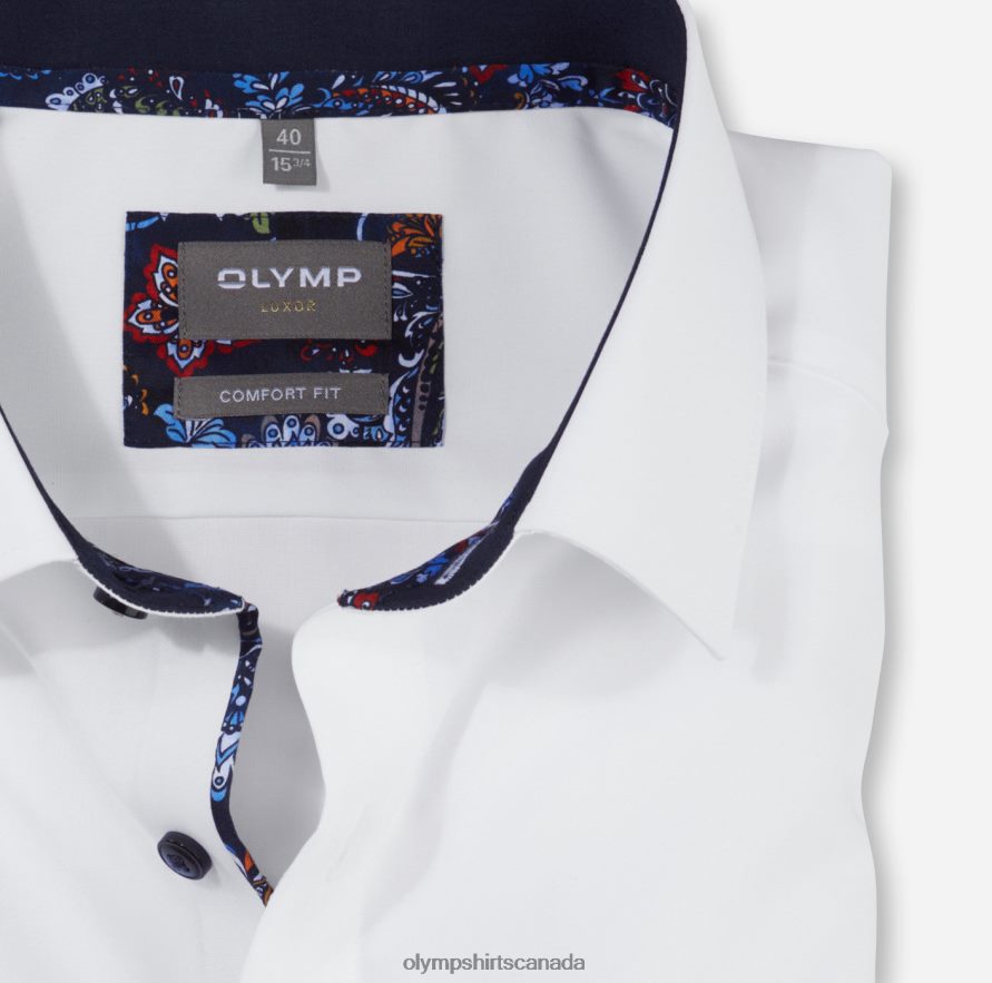 OLYMP Luxor Comfort Fit Business Shirt New Kent White H2P42H1651 Clothing