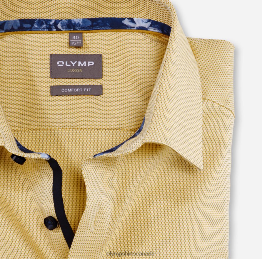 OLYMP Luxor Comfort Fit Business Shirt New Kent Yellow H2P42H1557 Clothing