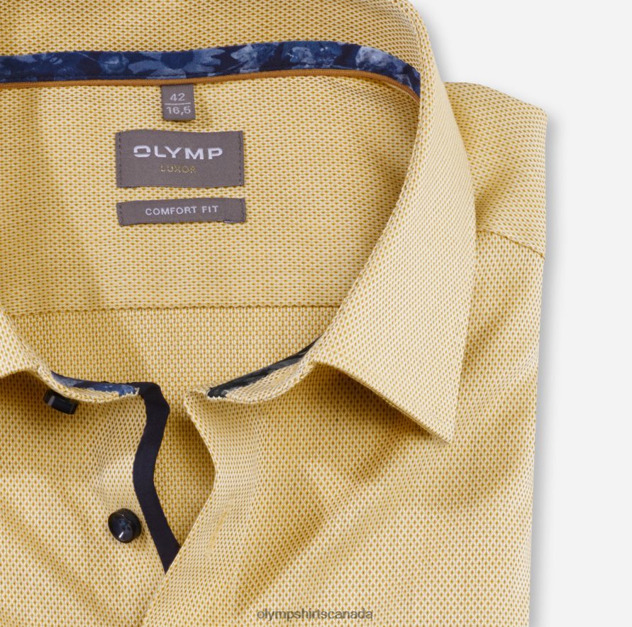 OLYMP Luxor Comfort Fit Business Shirt New Kent Yellow H2P42H1566 Clothing