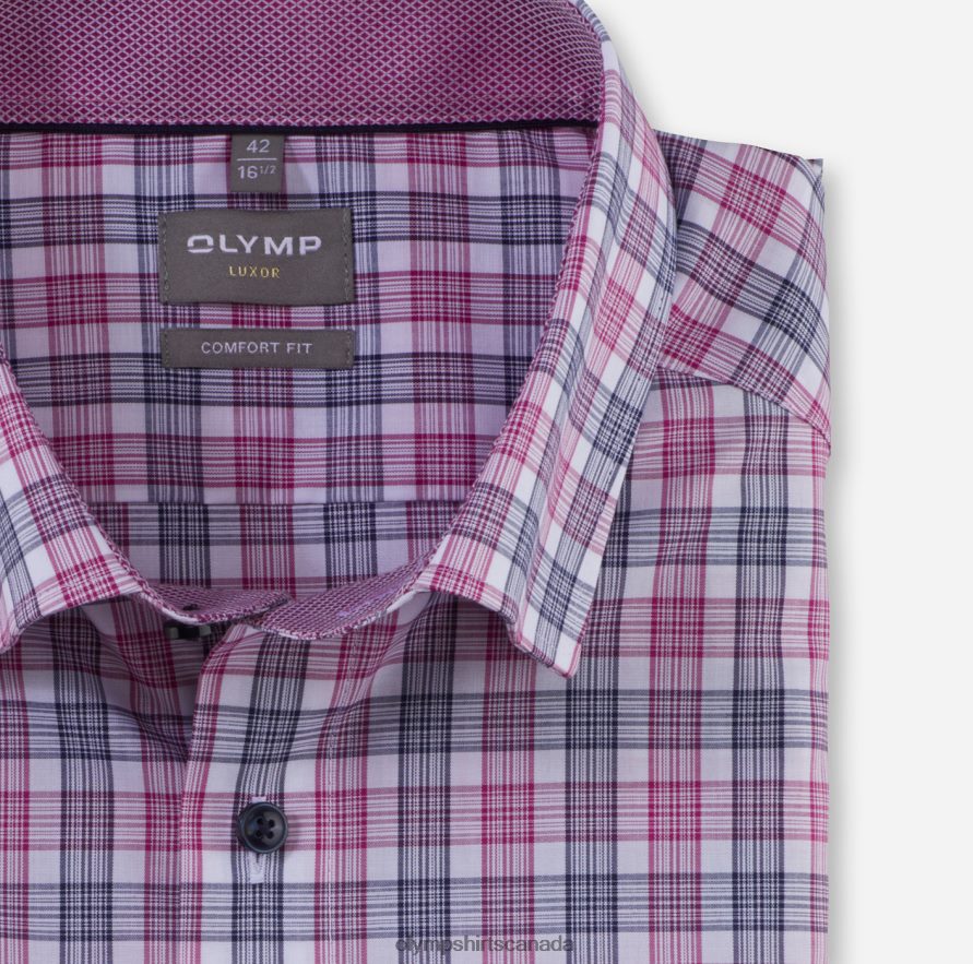 OLYMP Luxor Comfort Fit Business Shirt Under Button-Down Fuchsia H2P42H1523 Clothing