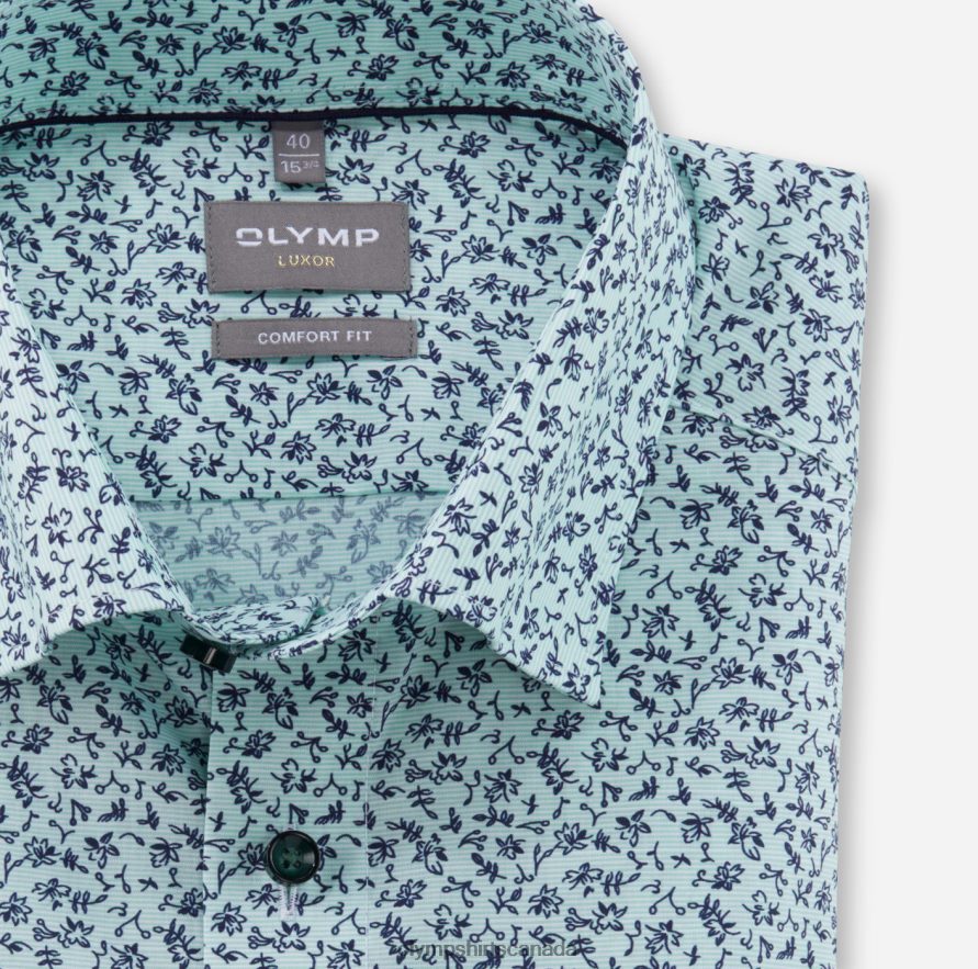 OLYMP Luxor Comfort Fit Business Shirt Under Button-Down Light Green H2P42H1619 Clothing