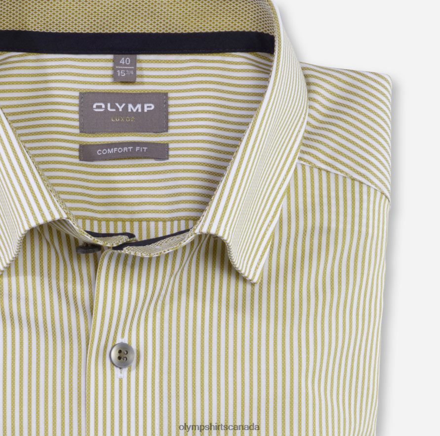 OLYMP Luxor Comfort Fit Business Shirt Under Button-Down Lime H2P42H1483 Clothing