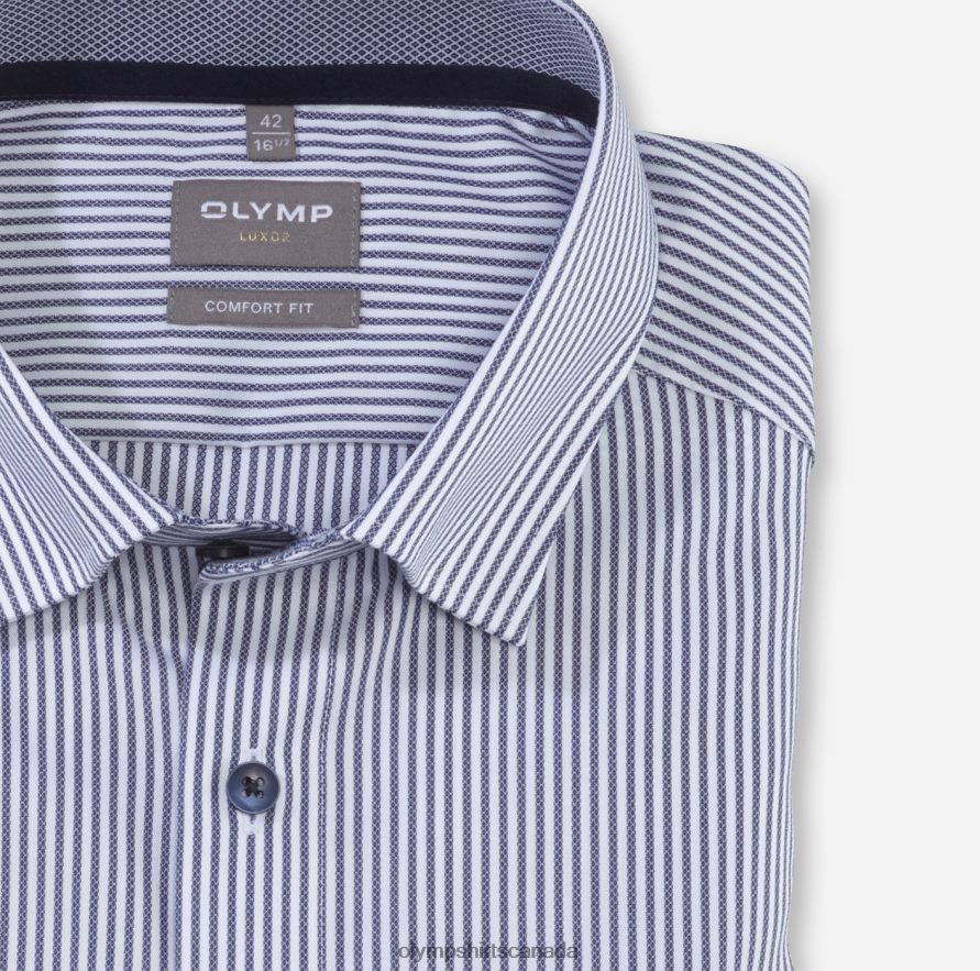 OLYMP Luxor Comfort Fit Business Shirt Under Button-Down Marine H2P42H1558 Clothing