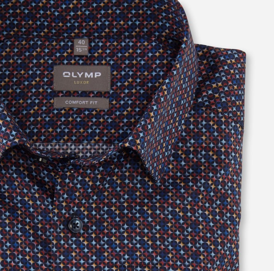 OLYMP Luxor Comfort Fit Business Shirt Under Button-Down Red H2P42H1670 Clothing