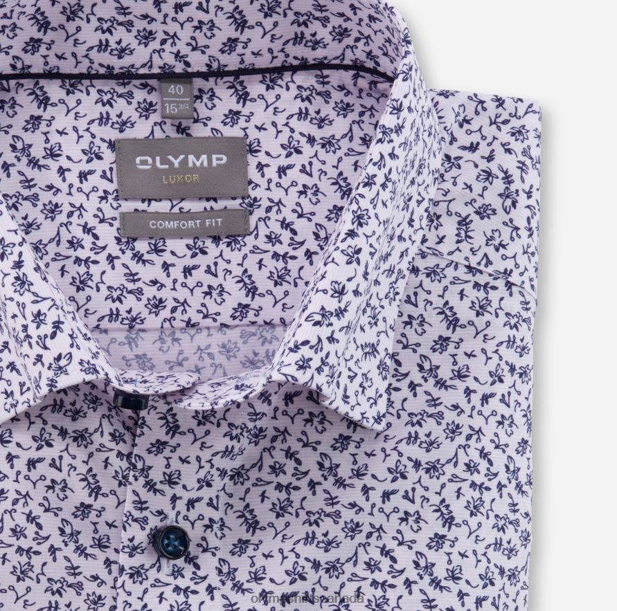 OLYMP Luxor Comfort Fit Business Shirt Under Button-Down Rose H2P42H1582 Clothing