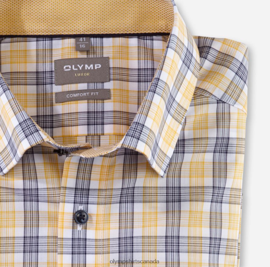 OLYMP Luxor Comfort Fit Business Shirt Under Button-Down Yellow H2P42H1512 Clothing