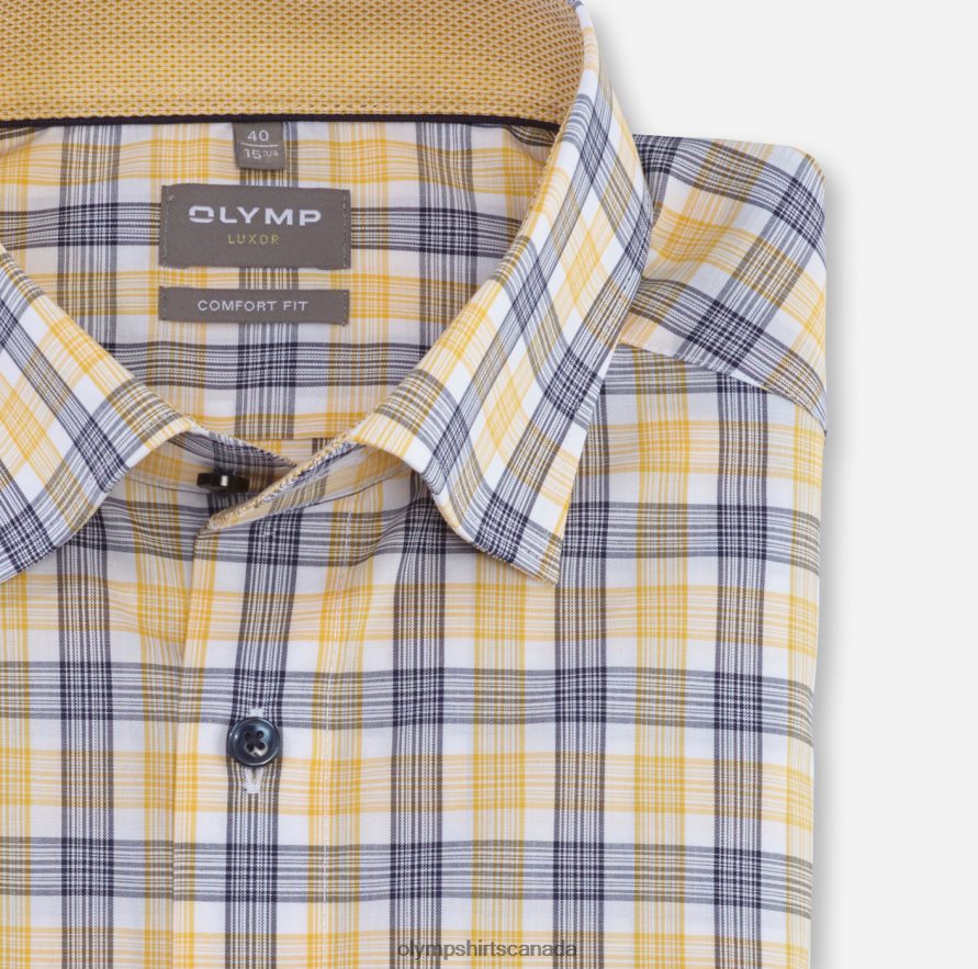 OLYMP Luxor Comfort Fit Business Shirt Under Button-Down Yellow H2P42H1520 Clothing