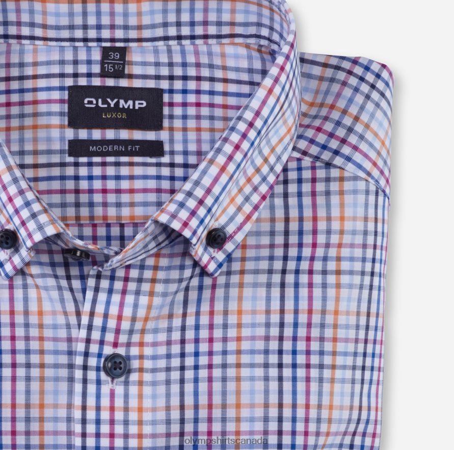 OLYMP Luxor Modern Fit Business Shirt Button-Down Orange H2P42H1213 Clothing