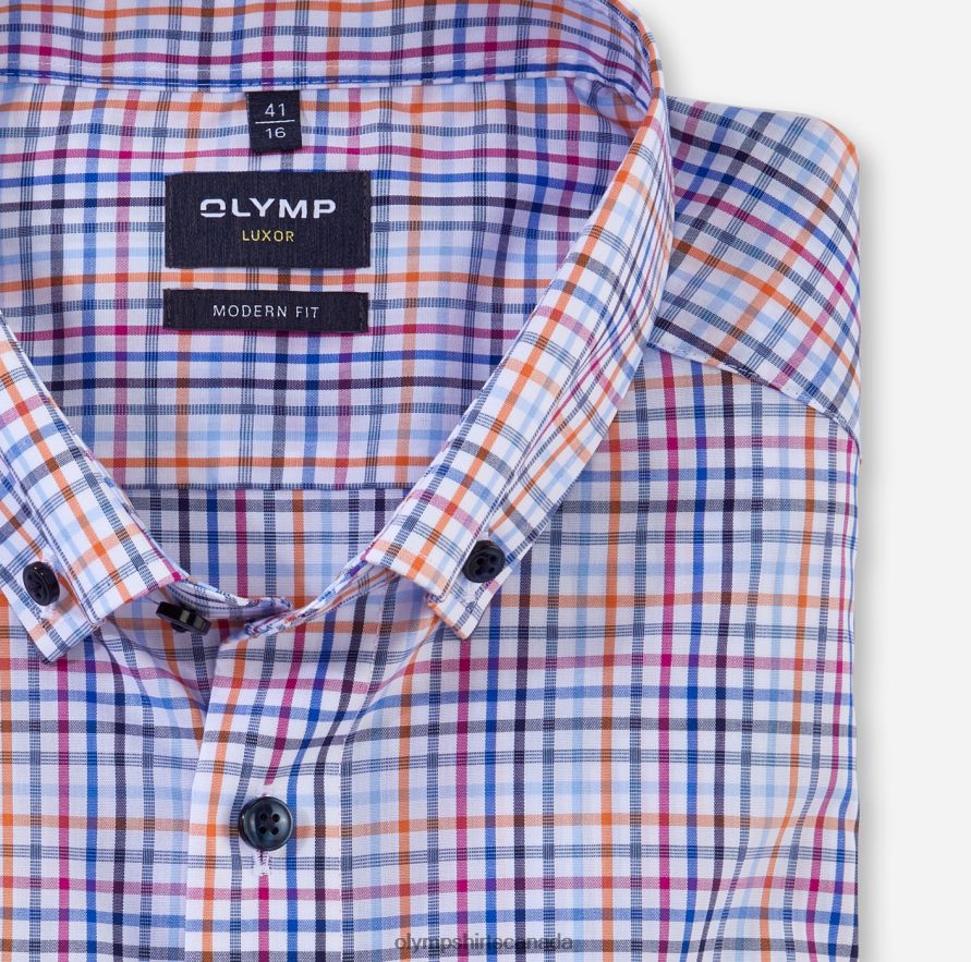 OLYMP Luxor Modern Fit Business Shirt Button-Down Orange H2P42H1231 Clothing