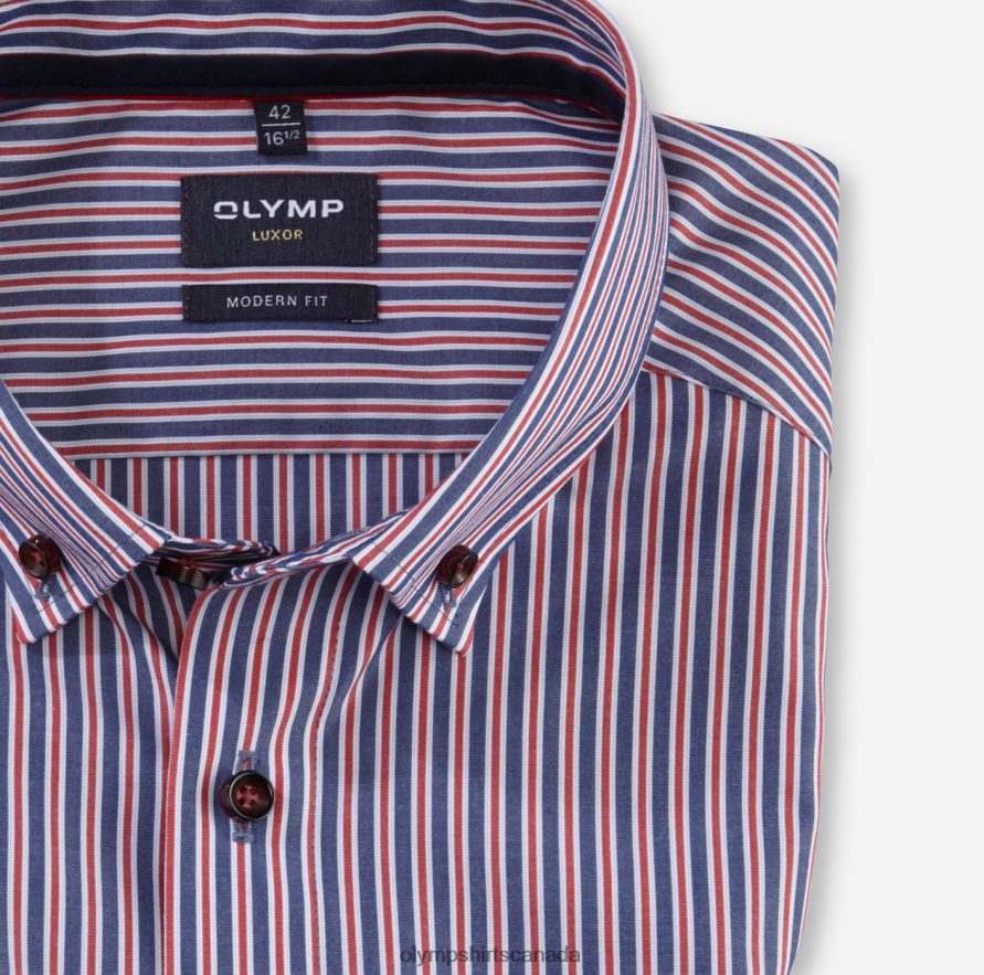 OLYMP Luxor Modern Fit Business Shirt Button-Down Red H2P42H1183 Clothing