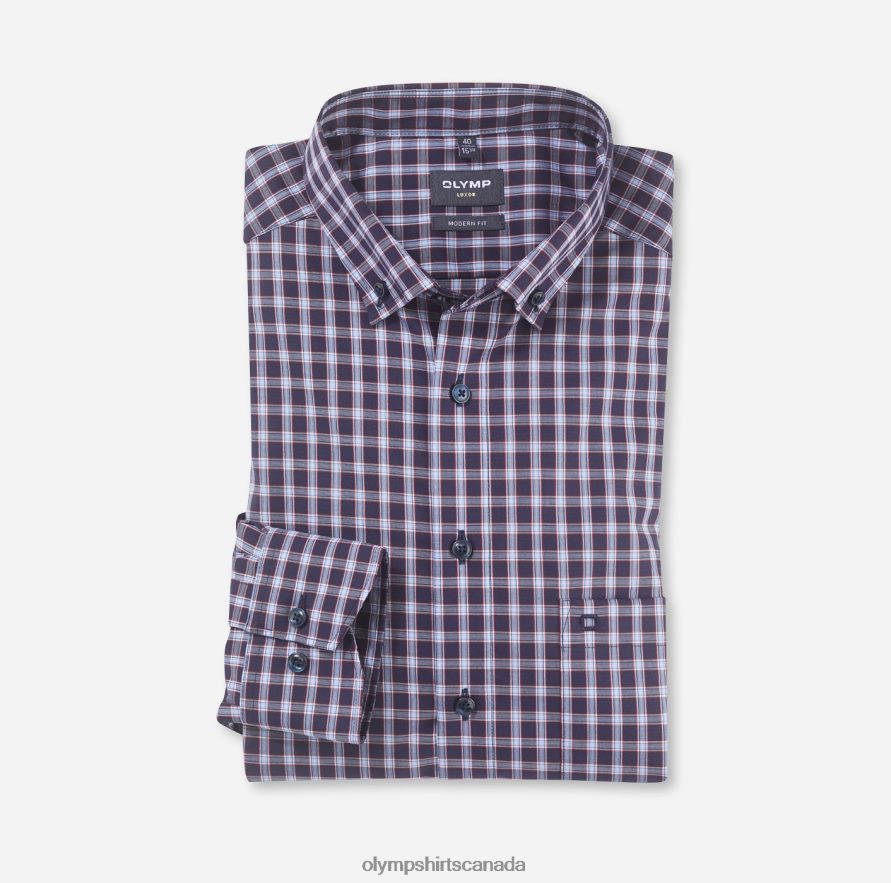 OLYMP Luxor Modern Fit Business Shirt Button-Down Red H2P42H1254 Clothing