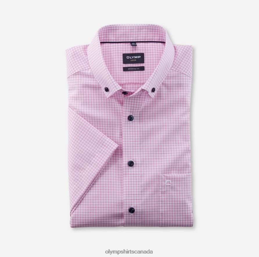 OLYMP Luxor Modern Fit Business Shirt Button-Down Rose H2P42H1151 Clothing