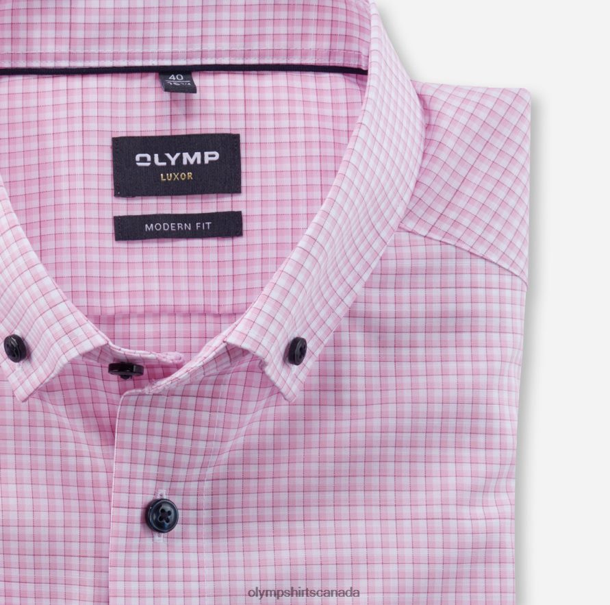 OLYMP Luxor Modern Fit Business Shirt Button-Down Rose H2P42H1151 Clothing