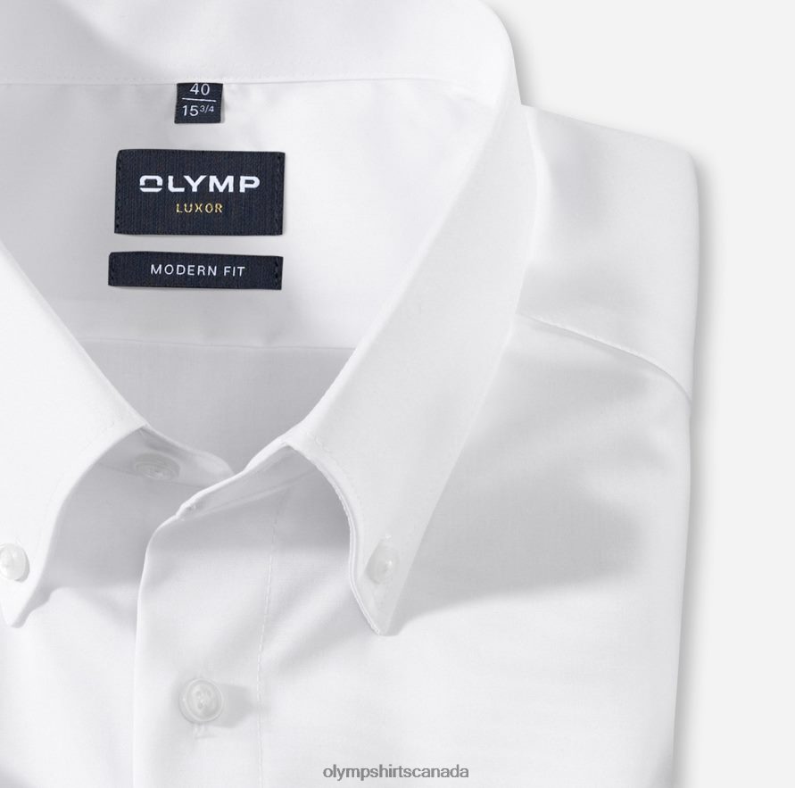 OLYMP Luxor Modern Fit Business Shirt Button-Down White H2P42H1379 Clothing