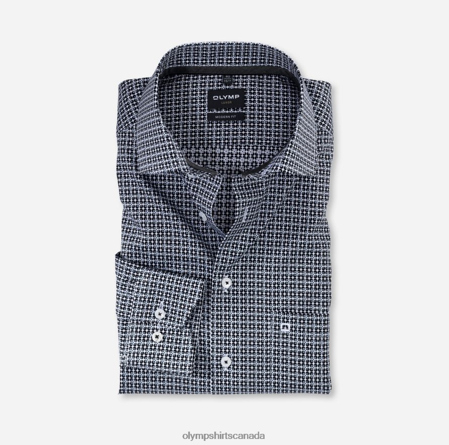 OLYMP Luxor Modern Fit Business Shirt Global Kent Black H2P42H1365 Clothing