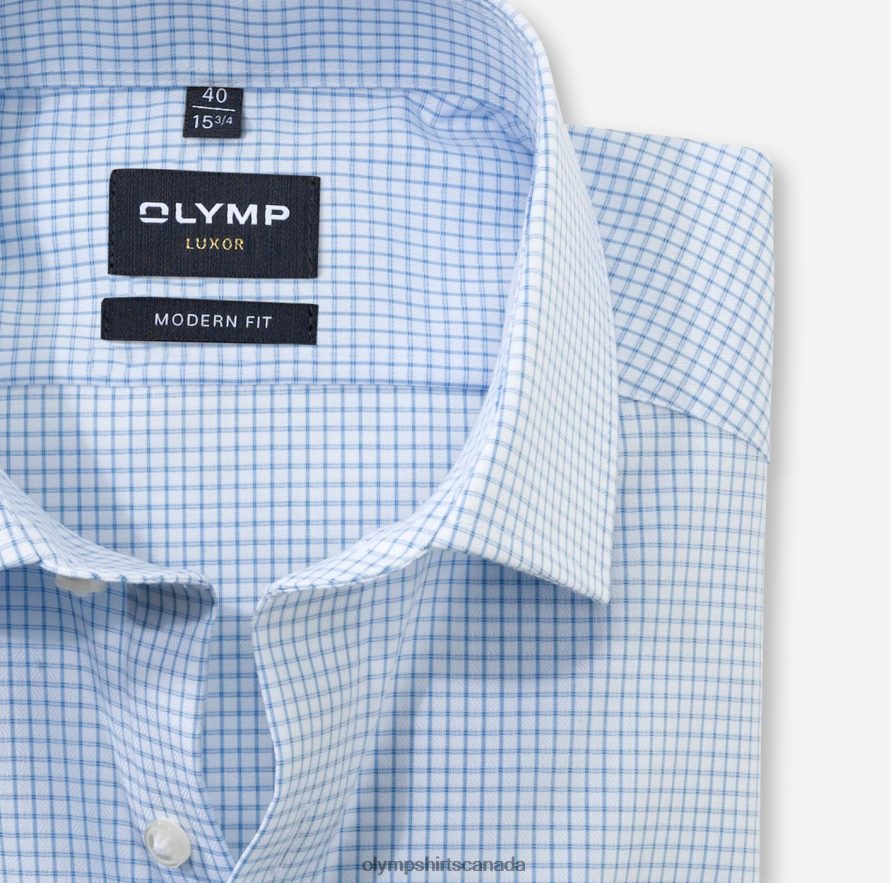 OLYMP Luxor Modern Fit Business Shirt Global Kent Bleu H2P42H1023 Clothing