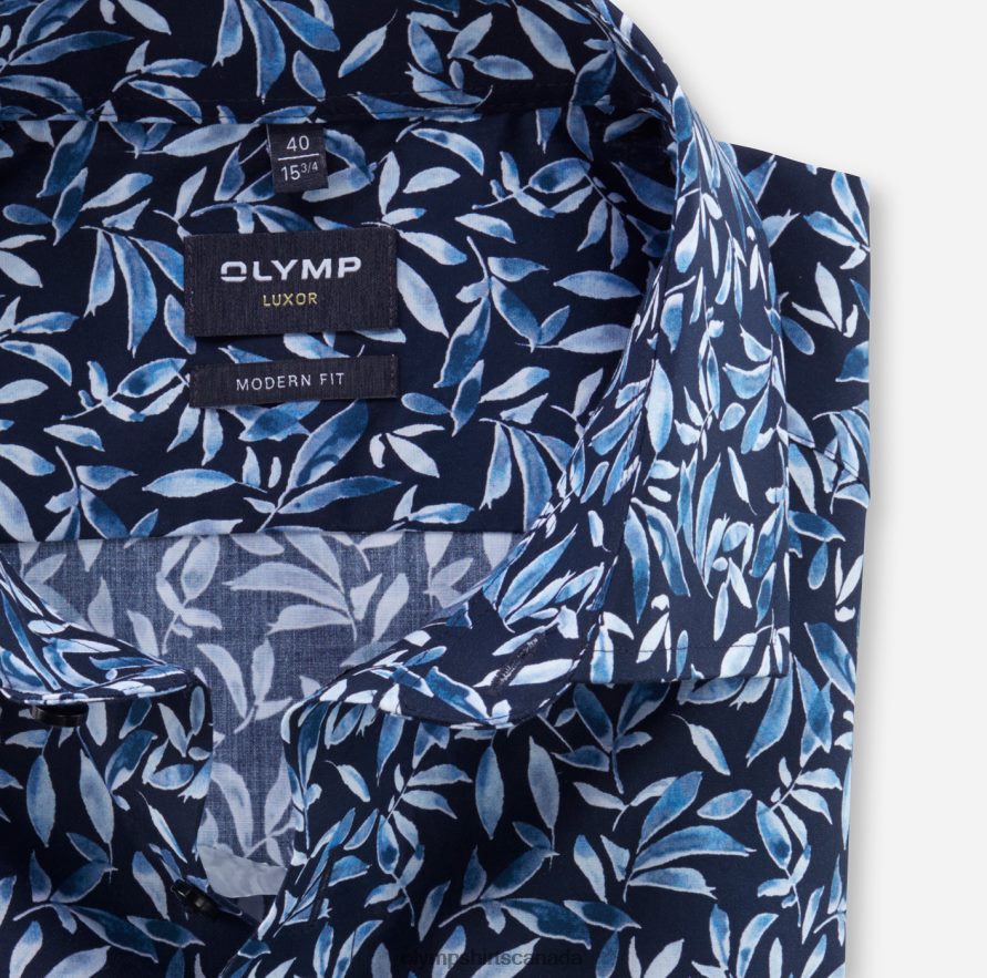 OLYMP Luxor Modern Fit Business Shirt Global Kent Bleu H2P42H1121 Clothing