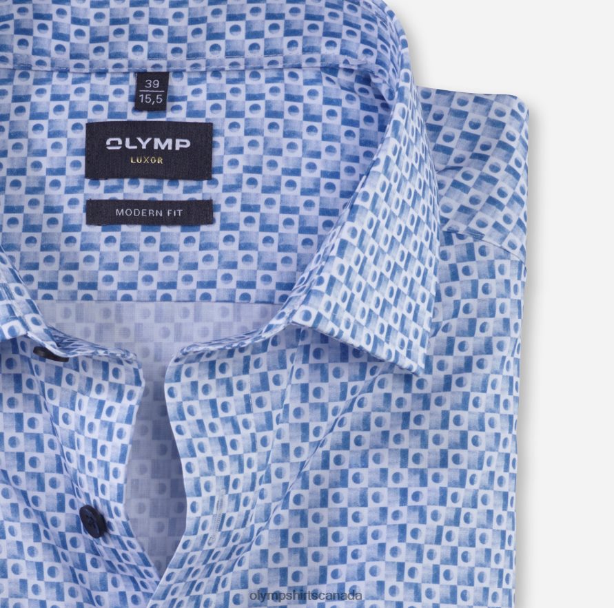 OLYMP Luxor Modern Fit Business Shirt Global Kent Bleu H2P42H1271 Clothing