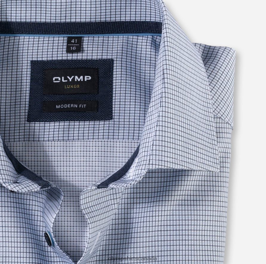 OLYMP Luxor Modern Fit Business Shirt Global Kent Bleu H2P42H1292 Clothing